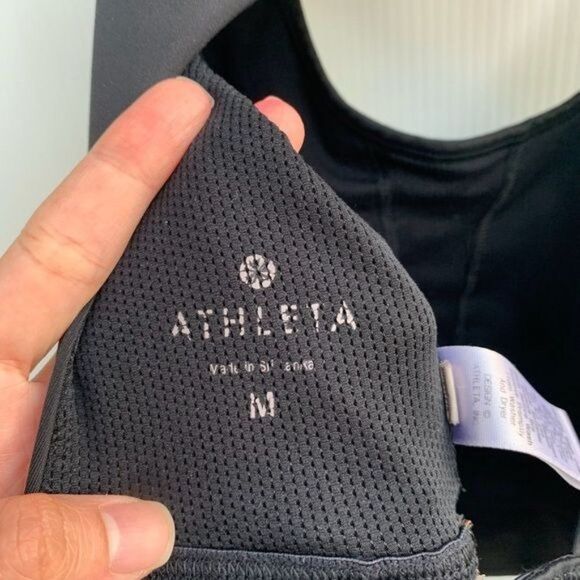 Athleta Size M Black Cut Out Back Sports Bra Workout Athletic - Picture 4 of 6